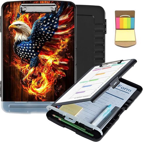 Clipboard with Storage,Clip Boards 8.5X11 with Storage & Pen Holder,Heavy Duty Plastic Nursing Clipboards Foldable,Coaches Clipboard Folder Case,School Office Supplies，Sunflower Butterfly in Kuwait