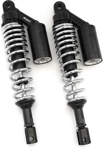 Black & Chrome Remote Reservoir Shocks - Eye To Clevis - 350-360mm - Compatible with Honda CB650SC 82 CB750 79-82 CB900F 81-82 CBX CB1100F 83 GL1000 75-79 in Saudi Arabia