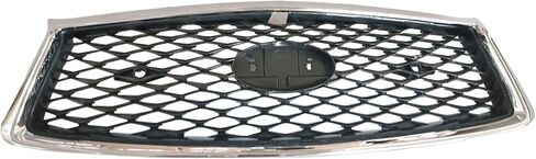 PartsFlow For 2018-2023 Infiniti Q50 Front Bumper Upper Chrome Grille Grill Base Models Black/Chrome Trim W/Sensor Holes Camera Hole in Saudi Arabia