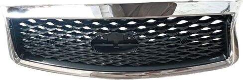 PartsFlow For 2018-2023 Infiniti Q50 Front Bumper Upper Chrome Grille Grill Base Models Black/Chrome Trim W/Sensor Holes Camera Hole in Saudi Arabia