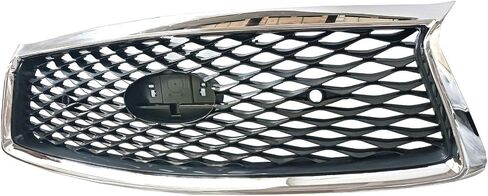 PartsFlow For 2018-2023 Infiniti Q50 Front Bumper Upper Chrome Grille Grill Base Models Black/Chrome Trim W/Sensor Holes Camera Hole in Saudi Arabia