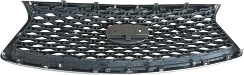 PartsFlow For 2018-2023 Infiniti Q50 Front Bumper Upper Chrome Grille Grill Base Models Black/Chrome Trim W/Sensor Holes Camera Hole in Saudi Arabia