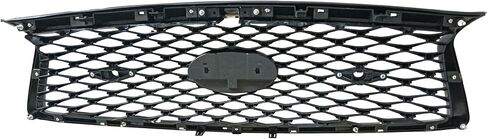 PartsFlow For 2018-2023 Infiniti Q50 Front Bumper Upper Chrome Grille Grill Base Models Black/Chrome Trim W/Sensor Holes Camera Hole in Saudi Arabia