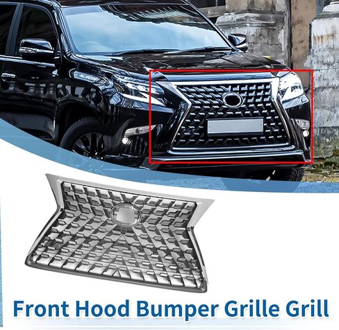 X AUTOHAUX Front Hood Bumper Grille Grill for Lexus GX460 2014-2022 Front Bumper Kidney Grille Grill Facelift for Lexus GX460 2021 F-Sport Chrome Silver Tone in Saudi Arabia