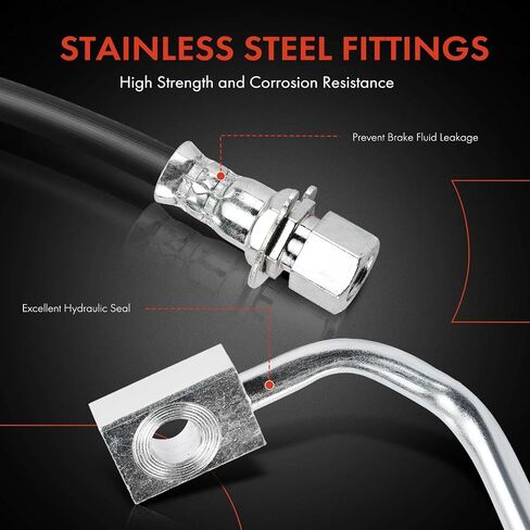 A-Premium Front Passenger Side Brake Hydraulic Hose Compatible with Select Dodge Model - Dakota 2001-2002, 4WD Only in Saudi Arabia