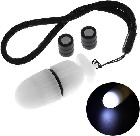 1Pc Underwater Strobe Signal Light Scuba Night Dive Marker LED Flashy Safety Lamp Firefly Diving Beacon Beam 200M Underwater 200 Hour Duration with Battery -Red in Kuwait