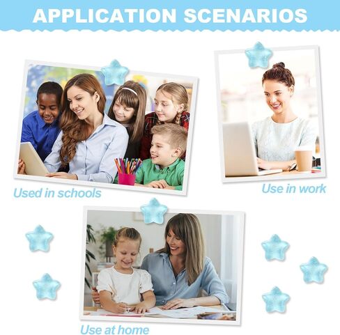 20pcs Decorative Push Pins, Star Glitter Thumb Tacks for Bulletin Board Decor, Cute Push Pins for Corkboard, Photo Wall, Feature Wall,Map, Bulletin Board, Office or Home (Blue Star) in Kuwait