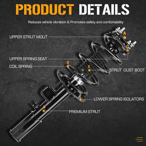 Front Struts & Coil Spring Assembly Shocks Absorber fit for Ford Explorer Only FWD 2011 2012 2013, 172620 172621, 2PCS in Saudi Arabia