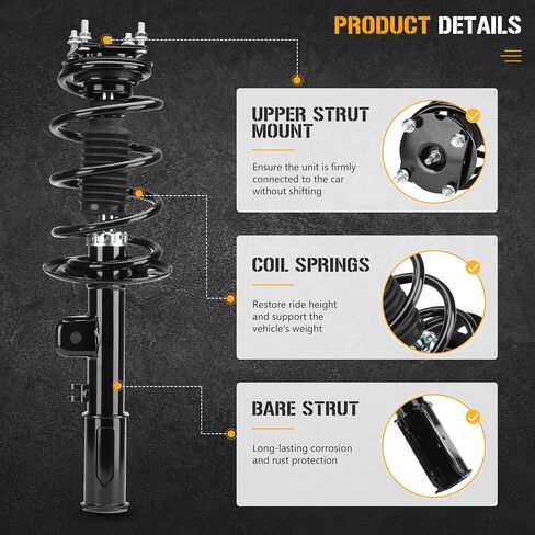 Front Struts & Coil Spring Assembly Shocks Absorber fit for Ford Explorer Only FWD 2011 2012 2013, 172620 172621, 2PCS in Saudi Arabia