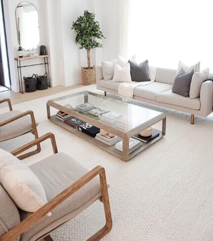 FRELISH DECOR Wool Cotton Area Rug for Living Room and Bedroom, 9'x12' Handwoven Braided Chunky Knit Cable Rugs, Farmhouse Contemporary Area Rug: Wool Ivory Premium in Saudi Arabia