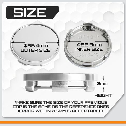 ME 2.5Inch 63MM Wheel Center Caps for Dodge RAM 1500 Rim Hub Caps 6KF18TRMAA, Pack of 4 (Silver, Outer 63MM, Inner 56MM) in Saudi Arabia