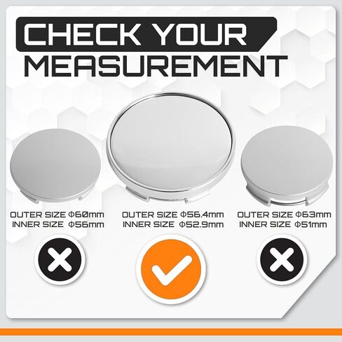ME 2.5Inch 63MM Wheel Center Caps for Dodge RAM 1500 Rim Hub Caps 6KF18TRMAA, Pack of 4 (Silver, Outer 63MM, Inner 56MM) in Saudi Arabia