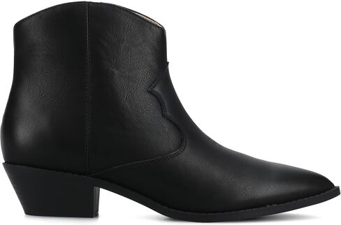 Journee Womens Taliah Western Low Cut Ankle Booties Comfort Pull On Short Cowgirl Cowboy Boots Pointed Toe Cuban Heel in Saudi Arabia