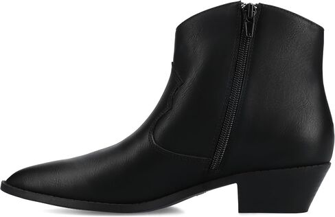 Journee Womens Taliah Western Low Cut Ankle Booties Comfort Pull On Short Cowgirl Cowboy Boots Pointed Toe Cuban Heel in Saudi Arabia