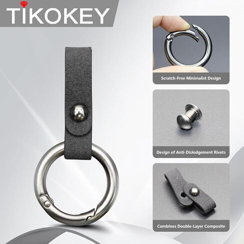 Leather Car Keychain Key Ring with Secure Snap Hook for Car Keys, Home and Office Everyday Carry Durable Key Holder in Saudi Arabia