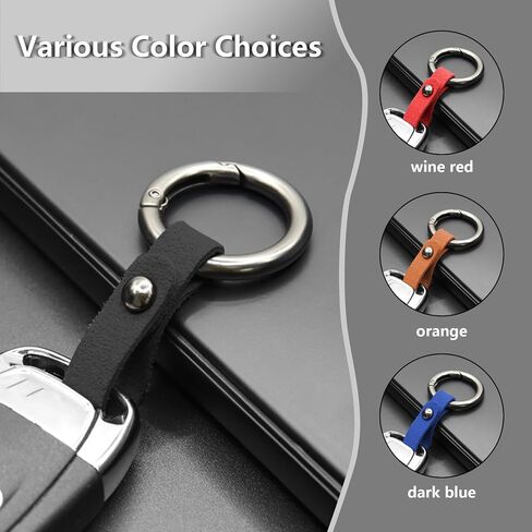 Leather Car Keychain Key Ring with Secure Snap Hook for Car Keys, Home and Office Everyday Carry Durable Key Holder in Saudi Arabia