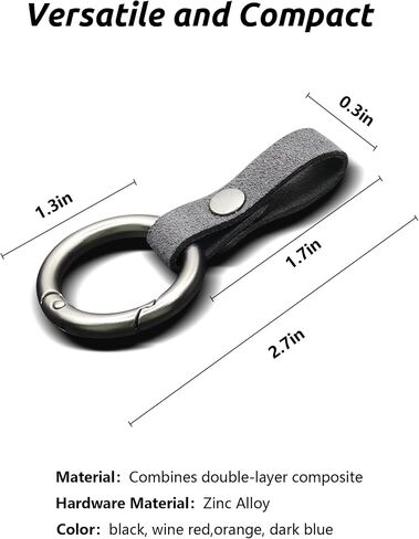 Leather Car Keychain Key Ring with Secure Snap Hook for Car Keys, Home and Office Everyday Carry Durable Key Holder in Saudi Arabia