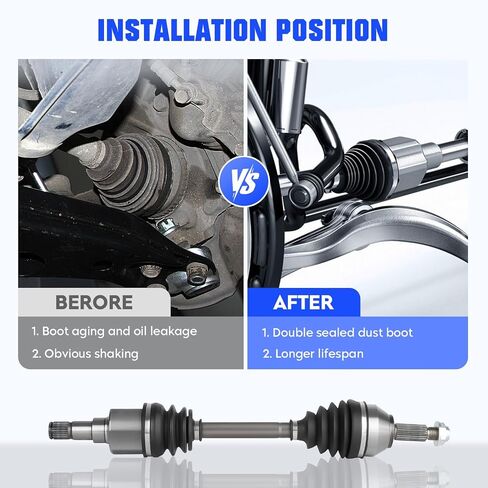 Front CV Axle Shaft Assembly Fit for Ford Focus 2000 2001 2002 2003 2004 2005 2006 2007 2008 2009 2010 2011, Left CV Joint Shaft, Replacement for 66-2143, 1 pack in Saudi Arabia