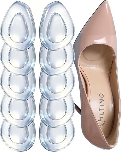 Metatarsal Pads for Women - Clear Drop Shape Gel Ball of Foot Cushions for High Heels | All-Day Pain Relief & Non-Slip Comfort | Invisible Adhesive Inserts for Dress Shoes (5 Pairs) in Saudi Arabia