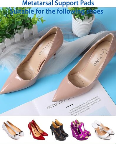 Metatarsal Pads for Women - Clear Drop Shape Gel Ball of Foot Cushions for High Heels | All-Day Pain Relief & Non-Slip Comfort | Invisible Adhesive Inserts for Dress Shoes (5 Pairs) in Saudi Arabia