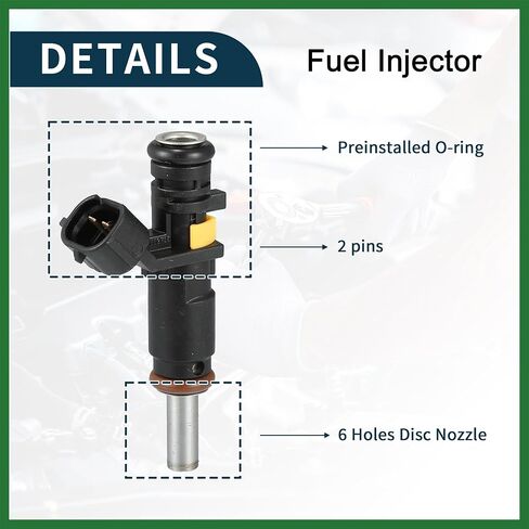 Motoforti Fuel Injector for Mini Cooper 1.6 Flow Matched No.13537528176 | Fuel Injection Nozzle Black 4 Pcs Long-lasting in Saudi Arabia
