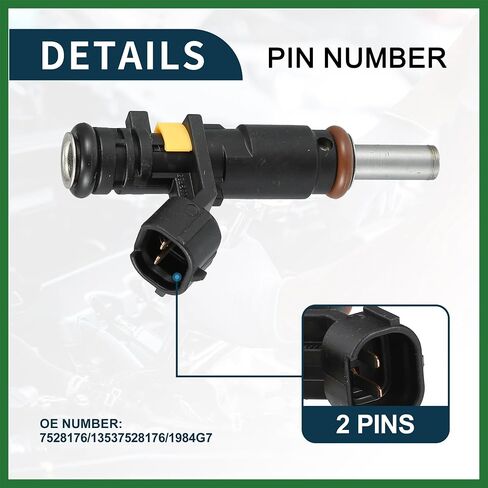 Motoforti Fuel Injector for Mini Cooper 1.6 Flow Matched No.13537528176 | Fuel Injection Nozzle Black 4 Pcs Long-lasting in Saudi Arabia