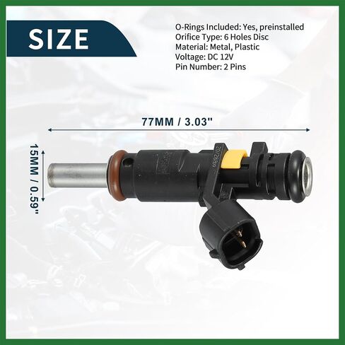 Motoforti Fuel Injector for Mini Cooper 1.6 Flow Matched No.13537528176 | Fuel Injection Nozzle Black 4 Pcs Long-lasting in Saudi Arabia
