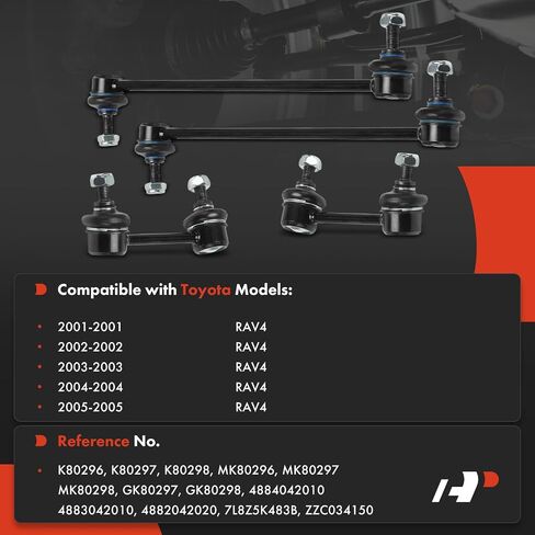 A-Premium Set of 4, Front and Rear Sway Bar Link Stabilizer Link Kit, Compatible with Toyota RAV4 2001 2002 2003 2004 2005 in Saudi Arabia