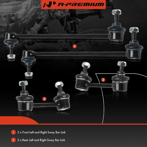 A-Premium Set of 4, Front and Rear Sway Bar Link Stabilizer Link Kit, Compatible with Toyota RAV4 2001 2002 2003 2004 2005 in Saudi Arabia