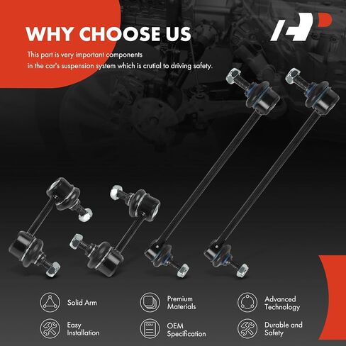 A-Premium Set of 4, Front and Rear Sway Bar Link Stabilizer Link Kit, Compatible with Toyota RAV4 2001 2002 2003 2004 2005 in Saudi Arabia