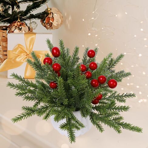Artificial Pine Needles Christmas Branch Green Fake Pines Stems DIY Garland Home Party Flowers Decoration Xmas New Year Gifts in Saudi Arabia