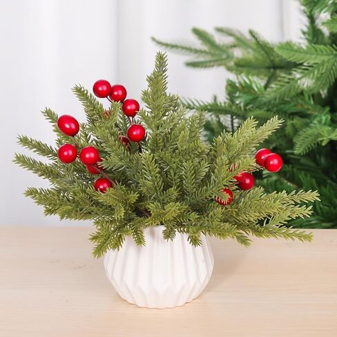 Artificial Pine Needles Christmas Branch Green Fake Pines Stems DIY Garland Home Party Flowers Decoration Xmas New Year Gifts in Saudi Arabia