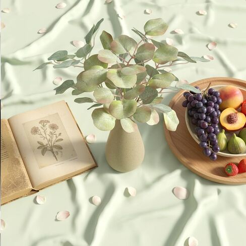 Fake Eucalyptus Stems in Ceramic Vase, 12" Indoor Faux Greenery Plants Artificial Eucalyptus Leaves Branches for Shelf Table Cabinet Cafe Bedroom Office Farmhouse Home Decor (Autumn Tones) in Saudi Arabia