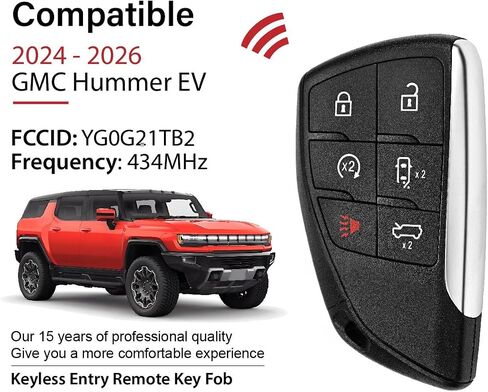 Replacement for 2024 2025 2026 GMC Hummer EV Key Fob Remote Control YG0G21TB2 6 Buttons 49 434MHz in Saudi Arabia