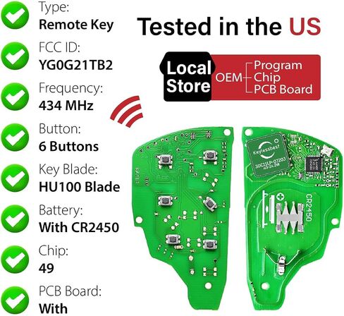 Replacement for 2024 2025 2026 GMC Hummer EV Key Fob Remote Control YG0G21TB2 6 Buttons 49 434MHz in Saudi Arabia