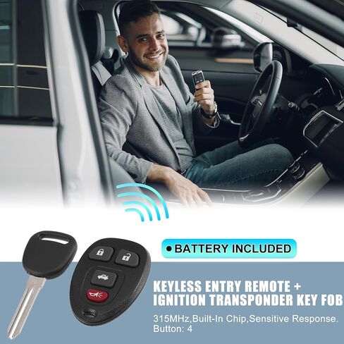 X AUTOHAUX KOBGT04A 315 ميجاهرتز دخول بدون مفتاح عن بعد الإشعال مفتاح Fob لـ Chevy Malibu HHR لـ Pontiac G5 G6 Grand Prix Solstice لـ Saturn Aura Sky لـ Buick LaCrosse 4 أزرار in Saudi Arabia
