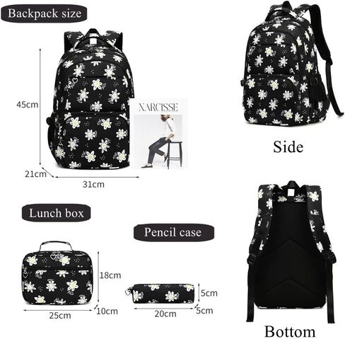 EKUIZAI Girl Backpack Set,StrawberrySchool Bags for Middle School Students Elementary Bookbags for Teen Girls in Saudi Arabia