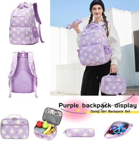 EKUIZAI Girl Backpack Set,StrawberrySchool Bags for Middle School Students Elementary Bookbags for Teen Girls in Saudi Arabia