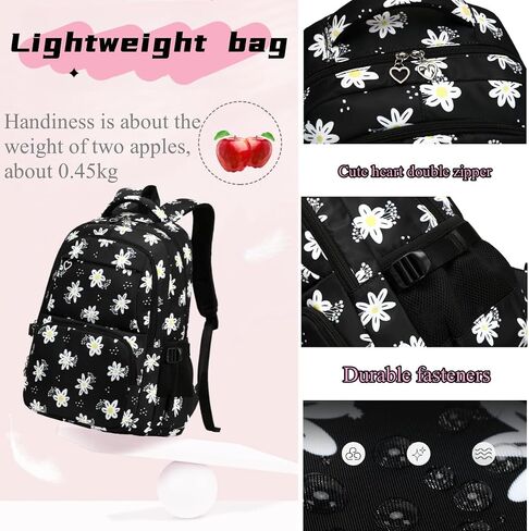 EKUIZAI Girl Backpack Set,StrawberrySchool Bags for Middle School Students Elementary Bookbags for Teen Girls in Saudi Arabia
