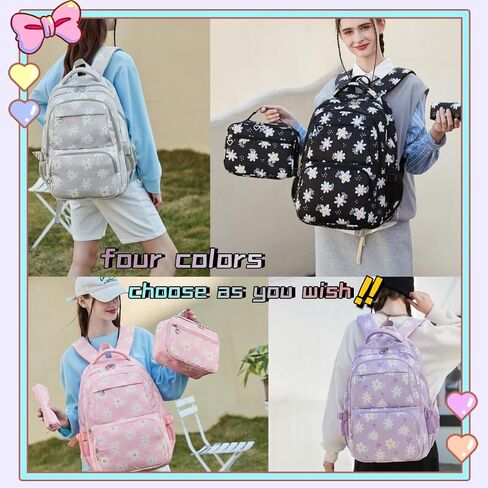 EKUIZAI Girl Backpack Set,StrawberrySchool Bags for Middle School Students Elementary Bookbags for Teen Girls in Saudi Arabia