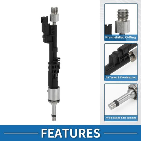 Fuel Injector No.13537568607 Fuel Injection Nozzle for BMW 135i Base 2011 3.0L for BMW X5 XDrive35i 2011 3.0L Black in Saudi Arabia