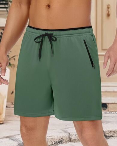 Men's Casual Shorts Athletic Lightweight Summer Beach Shorts with Pockets in Saudi Arabia