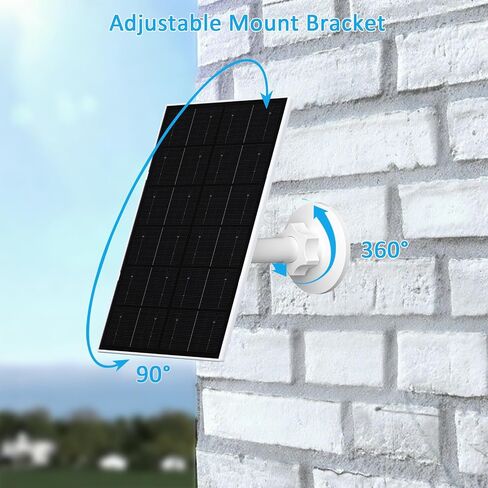 FUTUREZEN 4W Solar Panel for Security Camera, Type-C/Micro USB Solar Charger for Rechargeable Battery Cameras, IP66 Waterproof, 360° Adjustable Bracket, 9.8ft Cable for Outdoor Use, 1 Pack in Kuwait