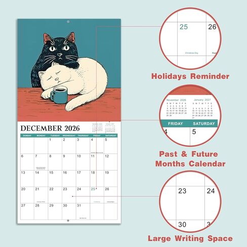 2025 Wall Calendar - Natures Calendar 2025, January 2025 - December 2025, 12" x 24" (Open), White Elephant Gifts For Adults, Hanging Hole, Block and Holidays, Funny Gag Gift in Nature in Saudi Arabia