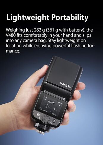 Godox V480 for Nikon GODOX TTL Flash – GN50/1.7s Recycle/650 Flash Time/HSS/Smart Distance Readout/10 Level LED Modeling lamp/2.0" Touchscreen/2.4G Wireless System/TTL Camera Flash for Nikon in Saudi Arabia