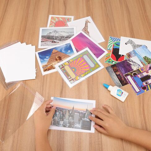 5x7 Blank Cards and Envelopes, Goefun White Shimmer Folded Cardstock and A7 Envelopes Self Seal 100 Pack for Wedding, Invitations, DIY Greeting Cardstock, Thank You Cards & All Occasion in Kuwait