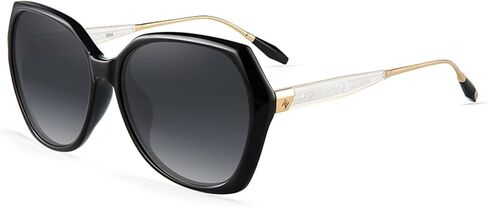 Trendy Oversized Polarized Sunglasses for Women Large Black Driving Sun Glasses Crastal Elements Designer Shades in Saudi Arabia