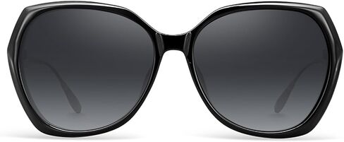 Trendy Oversized Polarized Sunglasses for Women Large Black Driving Sun Glasses Crastal Elements Designer Shades in Saudi Arabia