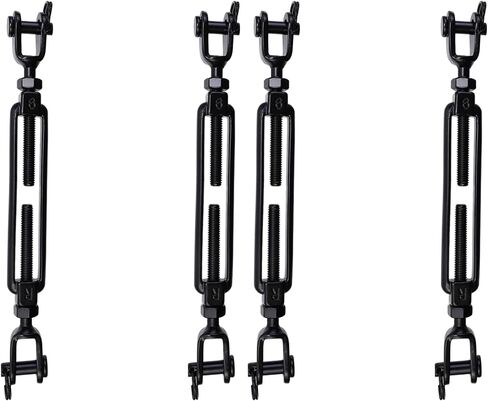 Antrader Turnbuckle Hook,2Pcs 1/4" (M6) Turnbuckle Stainless Steel Jaw and Jaw Turnbuckle Rigging Screw M6 Open Body Turnbuckles for Tractor Sun Shades Cables Tent Outdoor String Lights in Kuwait