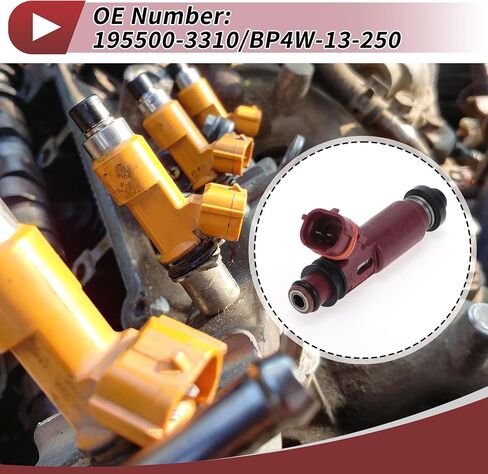 1 Pc Fuel Injector for Mazda Miata 1.8 2000-2001 Fuel Nozzle No.195500-3310/BP4W-13-250 Wine Red in Saudi Arabia
